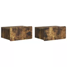   vidaXL Fali éjjeli szekrény 2 pcs Füstös Tölgy 49 x 34,5 x 24 cm
