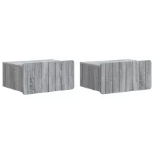   vidaXL Fali éjjeli szekrény 2 pcs Szürke Sonoma 49 x 34,5 x 24 cm