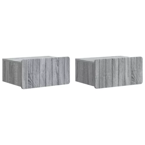 vidaXL Fali éjjeli szekrény 2 pcs Szürke Sonoma 49 x 34,5 x 24 cm