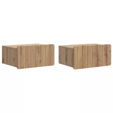   vidaXL Fali éjjeli szekrény 2 pcs Kézműves Tölgy 49 x 34,5 x 24 cm