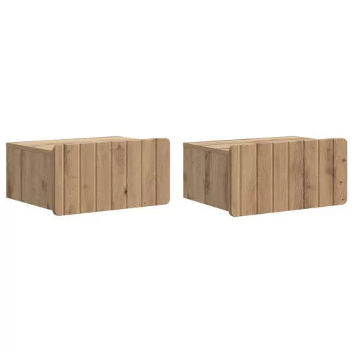 vidaXL Fali éjjeli szekrény 2 pcs Kézműves Tölgy 49 x 34,5 x 24 cm