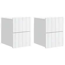   vidaXL Fali éjjeli szekrény 2 pcs Fehér 33 x 34,5 x 43 cm Szerelt Fa