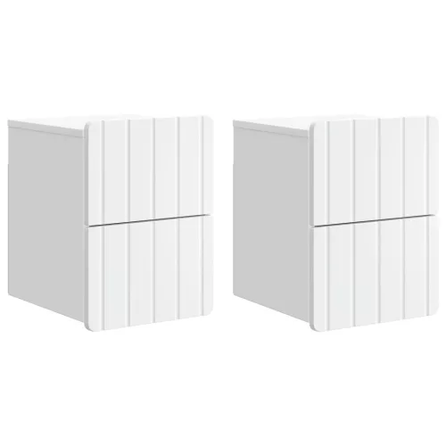 vidaXL Fali éjjeli szekrény 2 pcs Fehér 33 x 34,5 x 43 cm Szerelt Fa