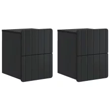   vidaXL Fali éjjeli szekrény 2 pcs Fekete 33 x 34,5 x 43 cm Szerelt Fa