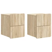   vidaXL Fali éjjeli szekrény 2 pcs Sonoma Tölgy 33 x 34,5 x 43 cm