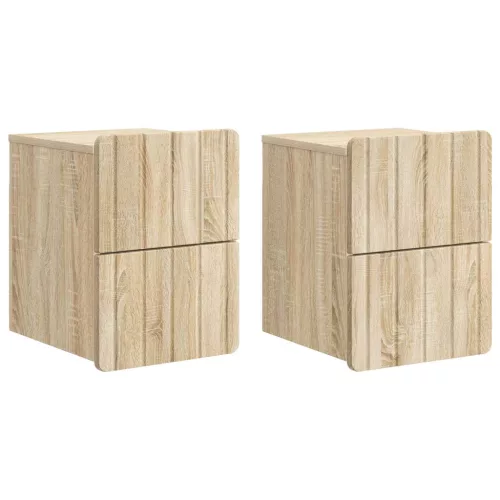 vidaXL Fali éjjeli szekrény 2 pcs Sonoma Tölgy 33 x 34,5 x 43 cm