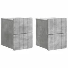   vidaXL Fali éjjeli szekrény 2 pcs Betonszürke 33 x 34,5 x 43 cm