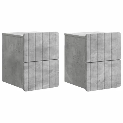 vidaXL Fali éjjeli szekrény 2 pcs Betonszürke 33 x 34,5 x 43 cm