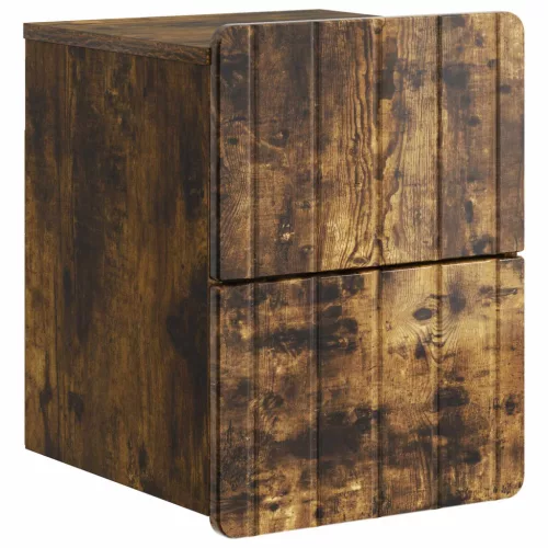 vidaXL Fali éjjeli szekrény Füstös Tölgy 33 x 34,5 x 43 cm Szerelt Fa