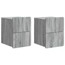   vidaXL Fali éjjeli szekrény 2 pcs Szürke Sonoma 33 x 34,5 x 43 cm