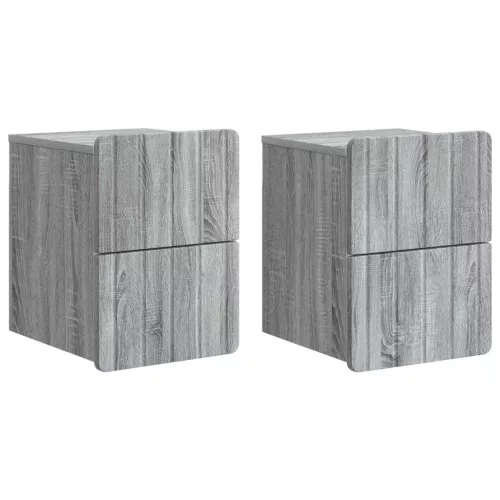 vidaXL Fali éjjeli szekrény 2 pcs Szürke Sonoma 33 x 34,5 x 43 cm
