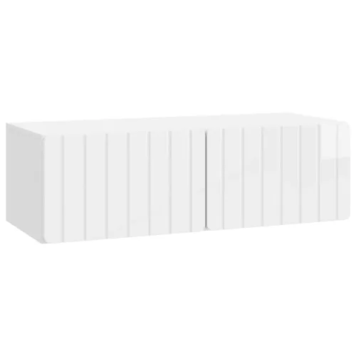 vidaXL Fali TV szekrény Magasfényű Fehér 98 x 41 x 30 cm Szerelt Fa