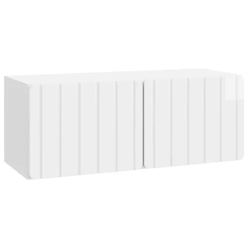 vidaXL Fali TV szekrény Magasfényű Fehér 78,5 x 31 x 30 cm Szerelt Fa