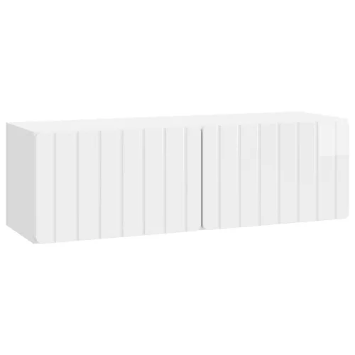 vidaXL Fali TV szekrény Magasfényű Fehér 98 x 31 x 30 cm Szerelt Fa