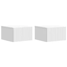   vidaXL Fali éjjeli szekrény 2 pcs Fehér 33 x 34,5 x 20 cm Szerelt Fa
