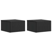   vidaXL Fali éjjeli szekrény 2 pcs Fekete 33 x 34,5 x 20 cm Szerelt Fa