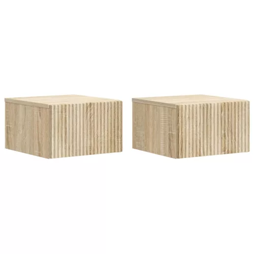 vidaXL Fali éjjeli szekrény 2 pcs Sonoma Tölgy 33 x 34,5 x 20 cm