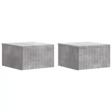   vidaXL Fali éjjeli szekrény 2 pcs Betonszürke 33 x 34,5 x 20 cm