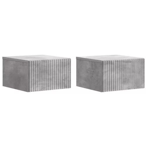 vidaXL Fali éjjeli szekrény 2 pcs Betonszürke 33 x 34,5 x 20 cm