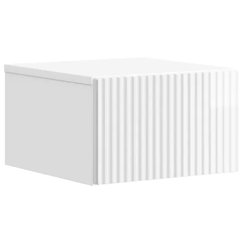 vidaXL Fali éjjeli szekrény fiókkal Magasfényű Fehér 33 x 34,5 x 20 cm