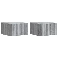   vidaXL Fali éjjeli szekrény 2 pcs Szürke Sonoma 33 x 34,5 x 20 cm