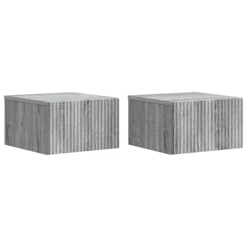 vidaXL Fali éjjeli szekrény 2 pcs Szürke Sonoma 33 x 34,5 x 20 cm