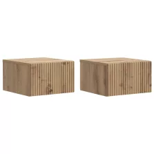   vidaXL Fali éjjeli szekrény 2 pcs Kézműves Tölgy 33 x 34,5 x 20 cm