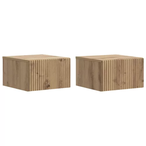 vidaXL Fali éjjeli szekrény 2 pcs Kézműves Tölgy 33 x 34,5 x 20 cm