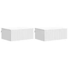   vidaXL Fali éjjeli szekrény 2 pcs Fehér 49 x 34,5 x 20 cm Szerelt Fa