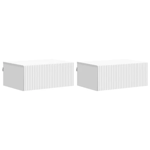 vidaXL Fali éjjeli szekrény 2 pcs Fehér 49 x 34,5 x 20 cm Szerelt Fa
