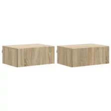   vidaXL Fali éjjeli szekrény 2 pcs Sonoma Tölgy 49 x 34,5 x 20 cm