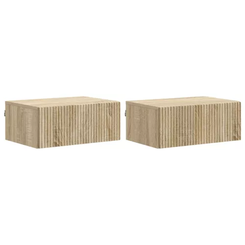 vidaXL Fali éjjeli szekrény 2 pcs Sonoma Tölgy 49 x 34,5 x 20 cm