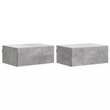   vidaXL Fali éjjeli szekrény 2 pcs Betonszürke 49 x 34,5 x 20 cm