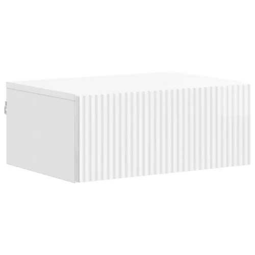 vidaXL Fali éjjeli szekrény fiókkal Magasfényű Fehér 49 x 34,5 x 20 cm