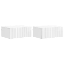   vidaXL Fali éjjeli szekrény 2 pcs Magasfényű Fehér 49 x 34,5 x 20 cm
