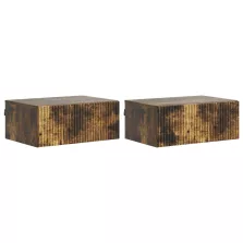   vidaXL Fali éjjeli szekrény 2 pcs Füstös Tölgy 49 x 34,5 x 20 cm