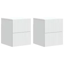   vidaXL Fali éjjeli szekrény 2 pcs Fehér 33 x 34,5 x 40 cm Szerelt Fa