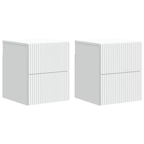 vidaXL Fali éjjeli szekrény 2 pcs Fehér 33 x 34,5 x 40 cm Szerelt Fa