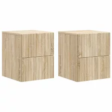  vidaXL Fali éjjeli szekrény 2 pcs Sonoma Tölgy 33 x 34,5 x 40 cm