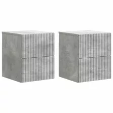   vidaXL Fali éjjeli szekrény 2 pcs Betonszürke 33 x 34,5 x 40 cm