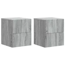   vidaXL Fali éjjeli szekrény 2 pcs Szürke Sonoma 33 x 34,5 x 40 cm