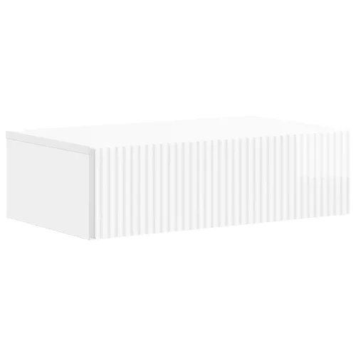 vidaXL Fali oldaltábla Magasfényű Fehér 59 x 34,5 x 17 cm Szerelt Fa