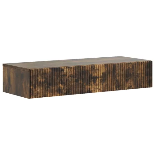 vidaXL Fali oldaltábla Füstös Tölgy 87,5 x 34,5 x 17 cm Szerelt Fa