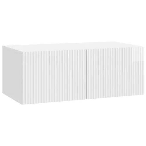 vidaXL Fali TV szekrény Magasfényű Fehér 78,5 x 41 x 30 cm Szerelt Fa