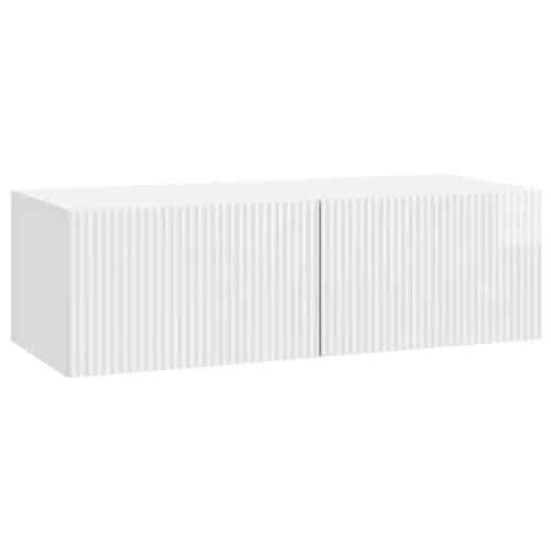 vidaXL Fali TV szekrény Magasfényű Fehér 98 x 41 x 30 cm Szerelt Fa