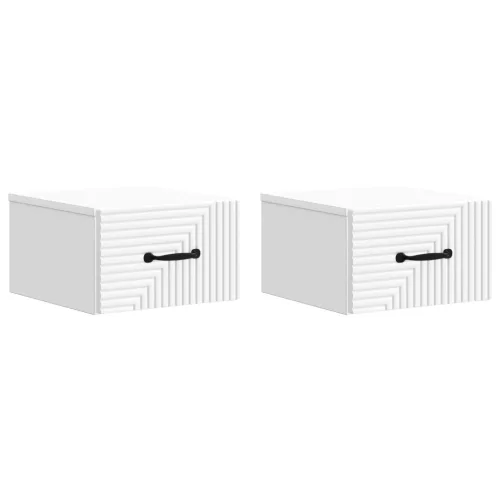 vidaXL Fali éjjeli szekrény 2 pcs Fehér 34,5 x 33 x 20 cm Szerelt Fa