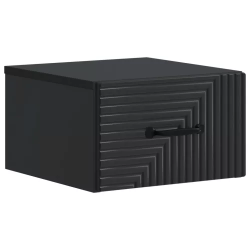 vidaXL Fali éjjeli szekrény Fekete 34,5 x 33 x 20 cm Szerelt Fa