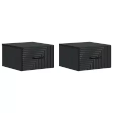   vidaXL Fali éjjeli szekrény 2 pcs Fekete 34,5 x 33 x 20 cm Szerelt Fa