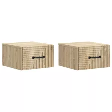   vidaXL Fali éjjeli szekrény 2 pcs Sonoma Tölgy 34,5 x 33 x 20 cm