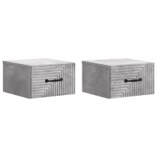   vidaXL Fali éjjeli szekrény 2 pcs Betonszürke 34,5 x 33 x 20 cm